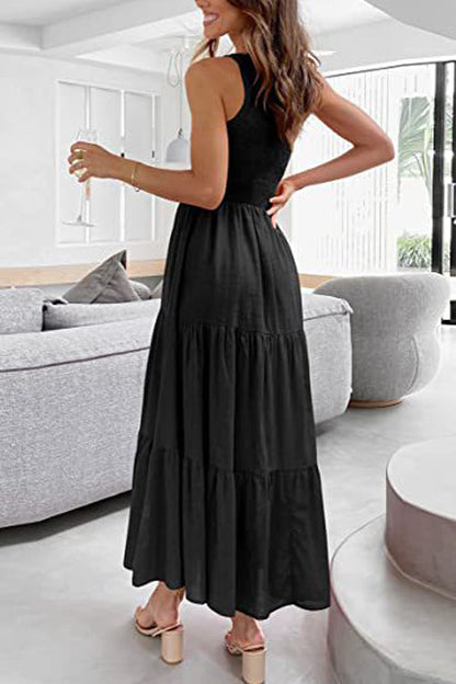 Solid Off Shoulder Halterneck Dress