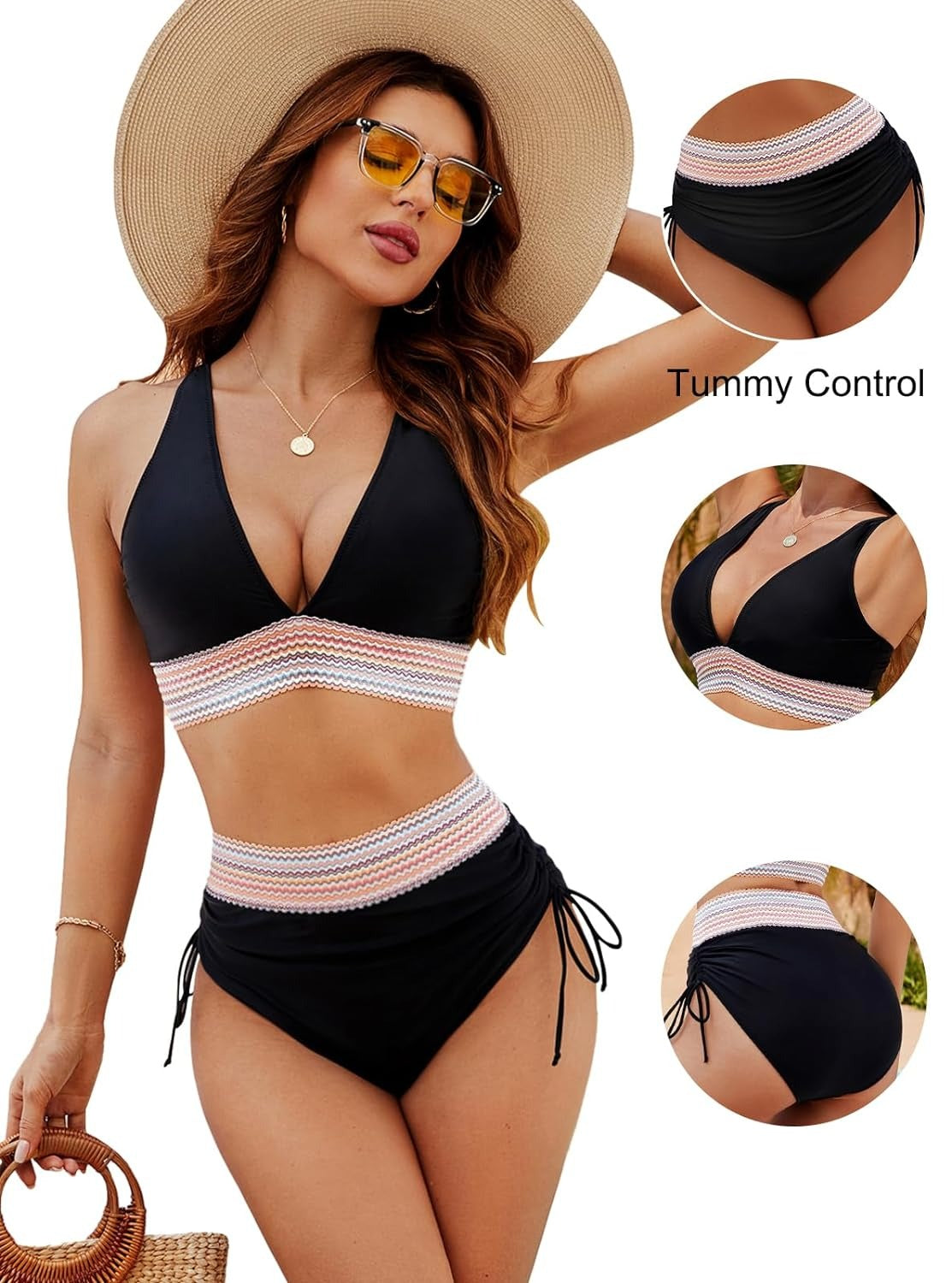 Elegant swimsuit with tummy cover