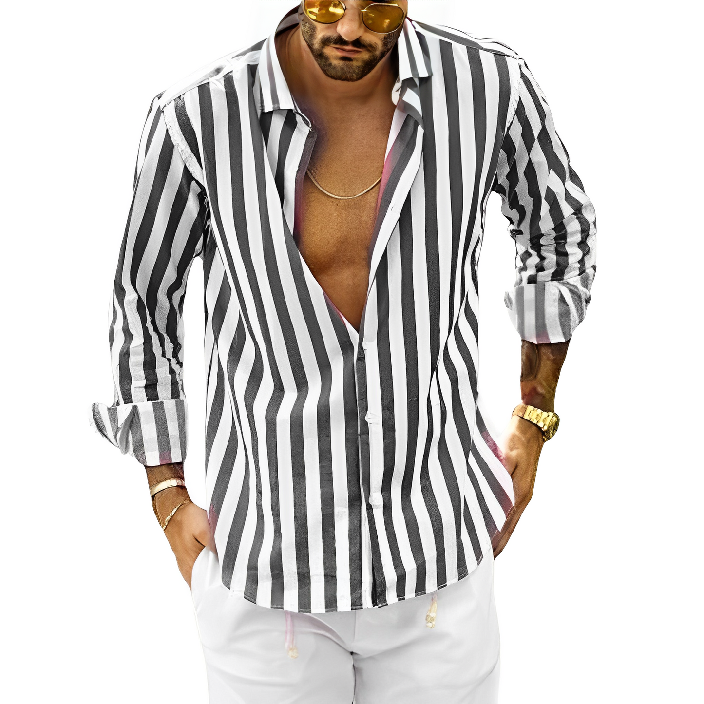 Jacob - Striped men's shirt for summer