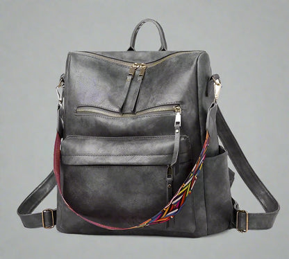 Leather backpack