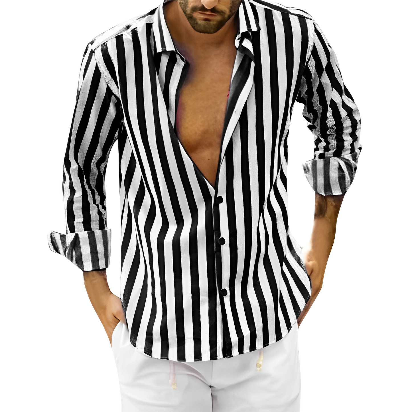 Jacob - Striped men's shirt for summer