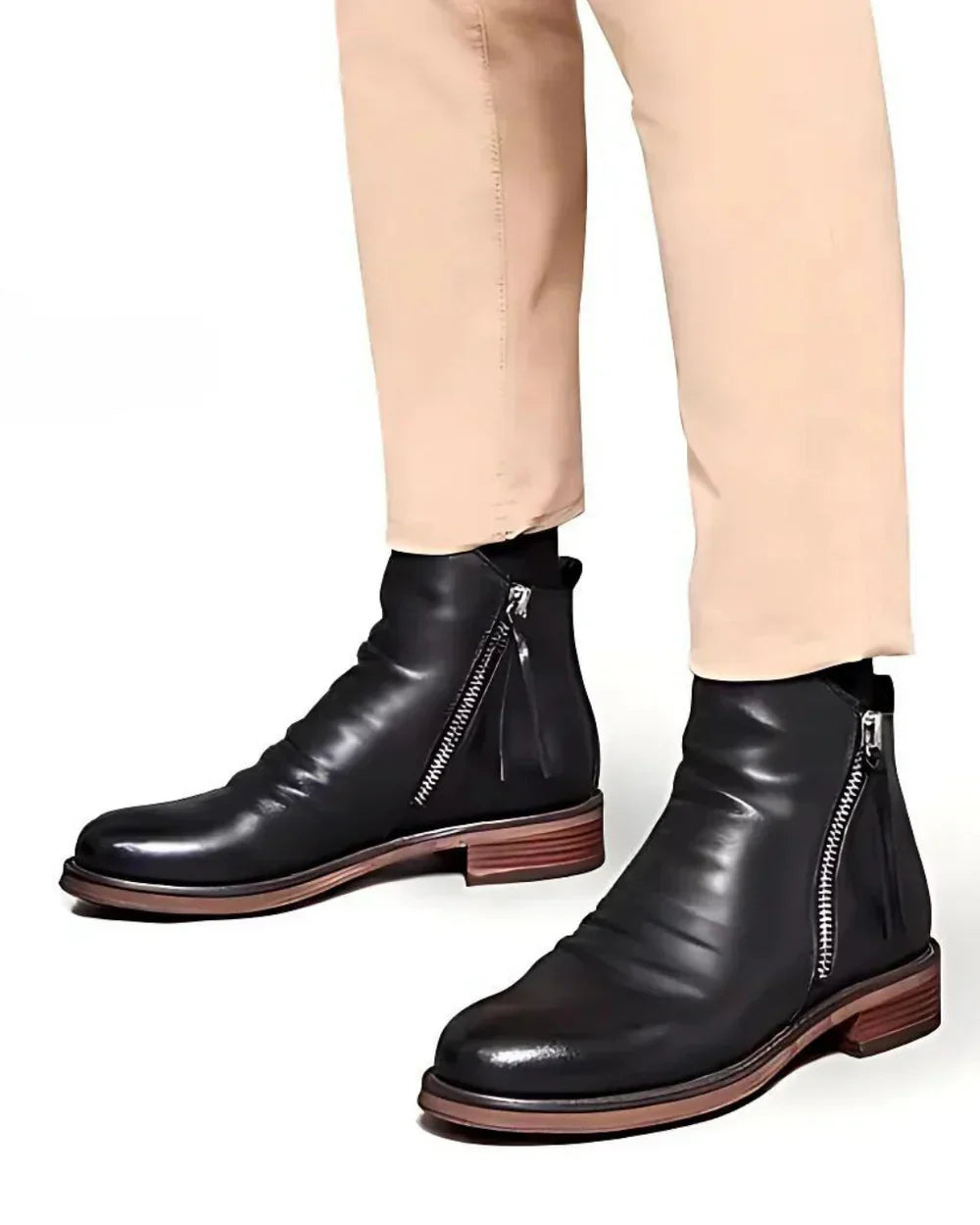 Leonardo - Side Zip Leather Ankle Boots