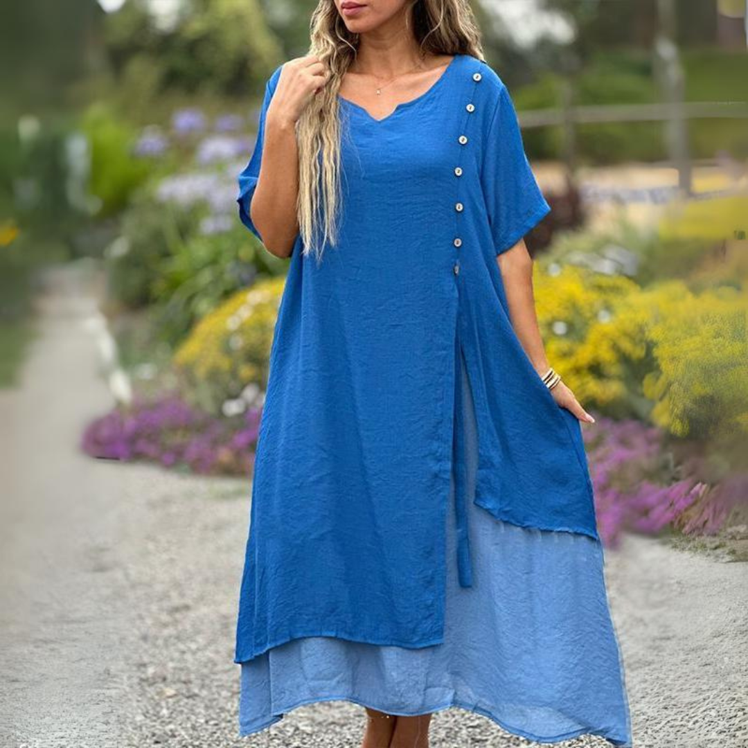 Comfortable summer dress with V-neck