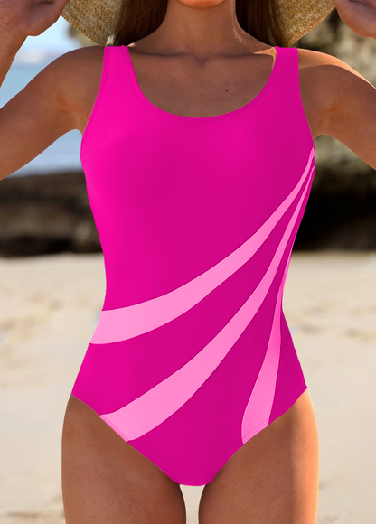 One-piece swimsuit with contrasting colour