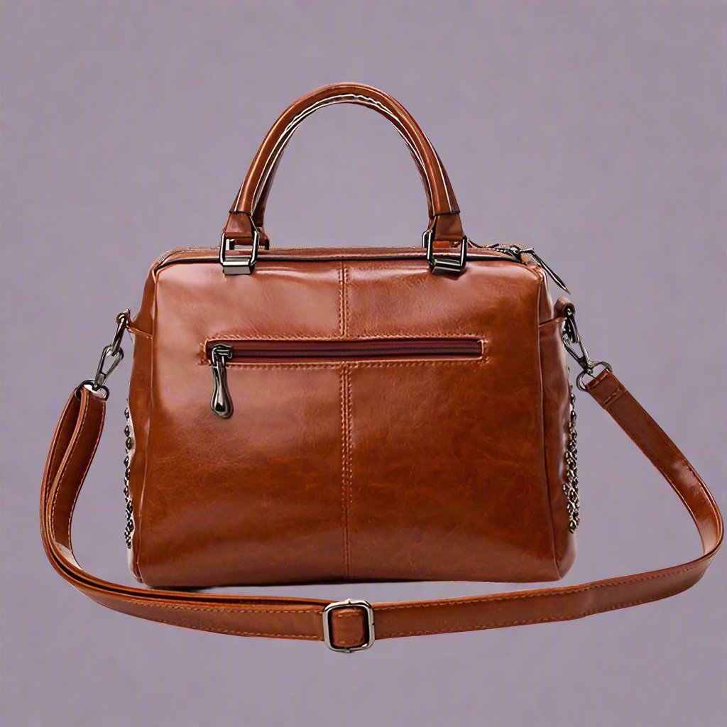 Luxury Leather Bag with Studs