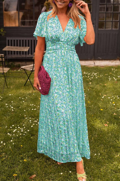 Cute floral dress with V-neck