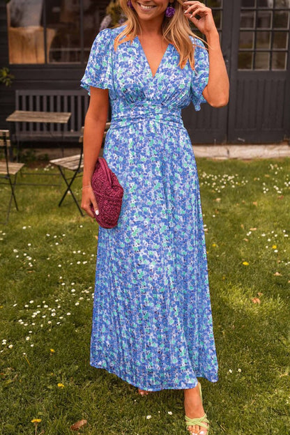 Cute floral dress with V-neck